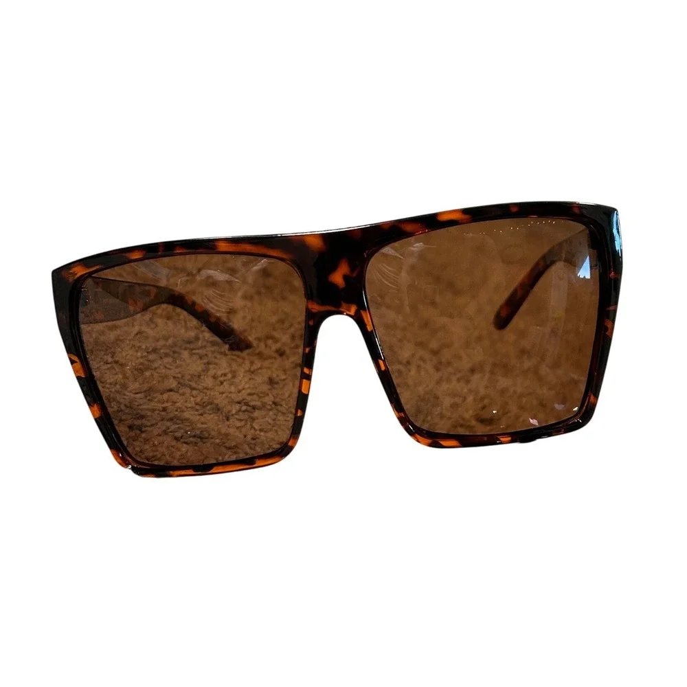 Oversized Big Tortoiseshell Polarized Sunglasses Square‎ Frame Women's Fashion
